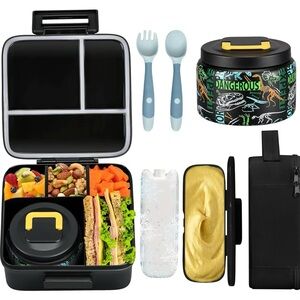 Bento Lunch Box for Kids With 8oz Soup thermo,Leak-proof Lunch Containers